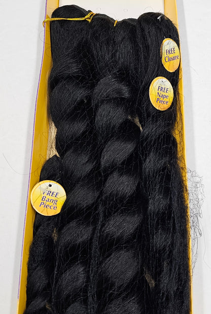 Human hair tangle-free french spiral weave; curly sew-in weft with  closure image 6