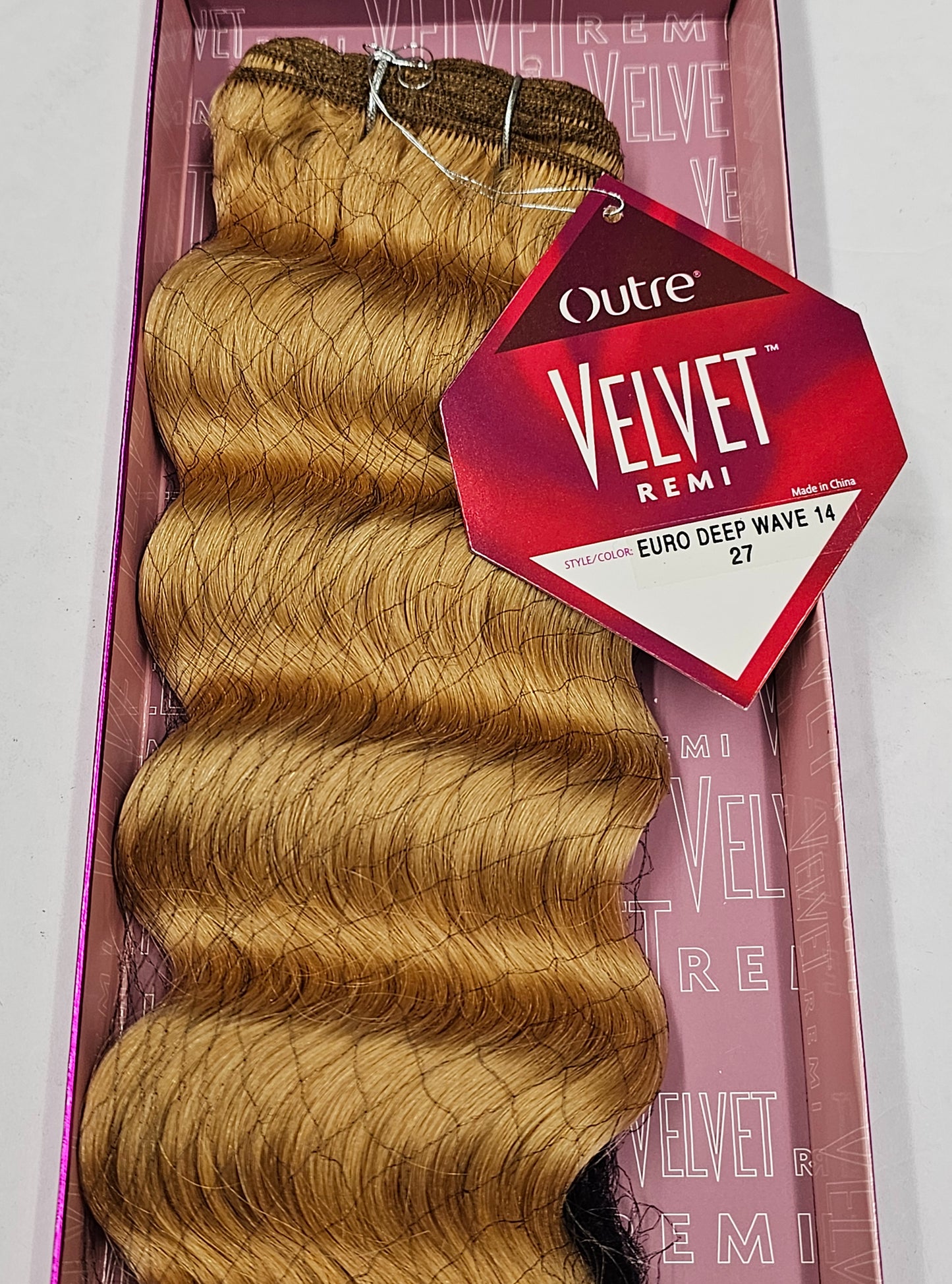 Velvet remi human hair weave Euro deep wave; curly sew-in weft. image 7