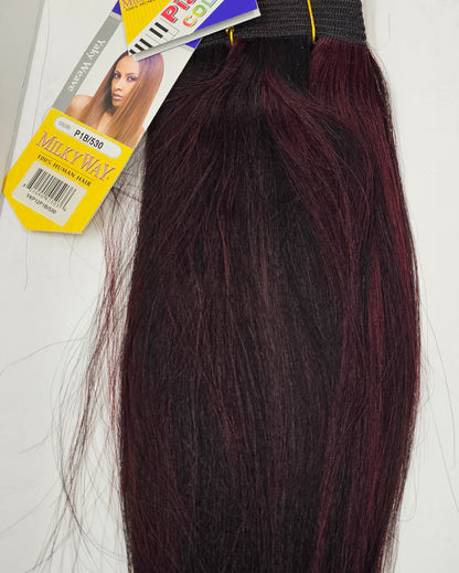Human hair weave yaky straight for sew-in, wefts, mixed colors image 2