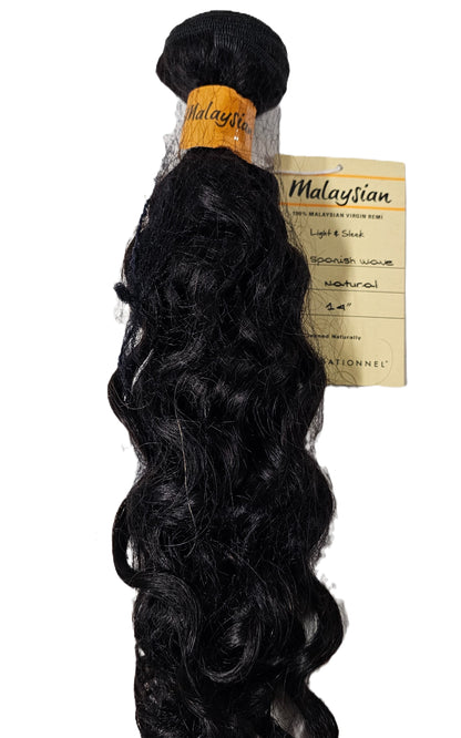 Spanish wave weave for sew-in; 100% malaysian virgin remi; curly bundle weft image 0