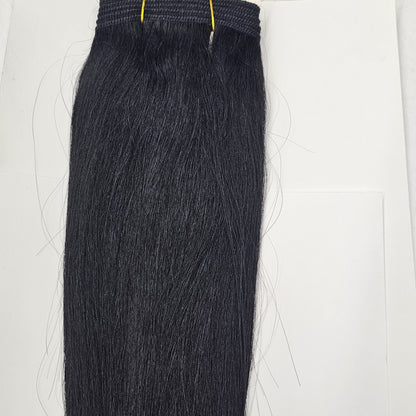 Human hair new yaki platinum weave; straight sew-in weft. image 2