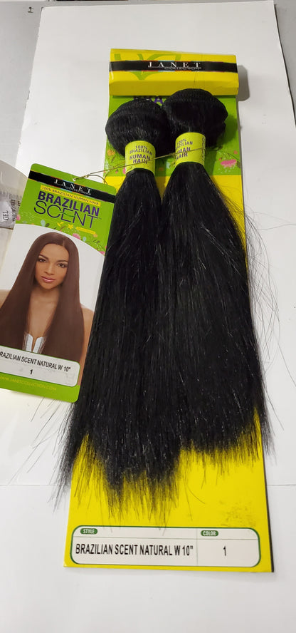 Human hair blend Brazilian scent natural weave; sew-in; weft; straight image 2