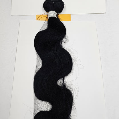 Unprocessed natural human hair body wave weave; curly sew-in weft image 2