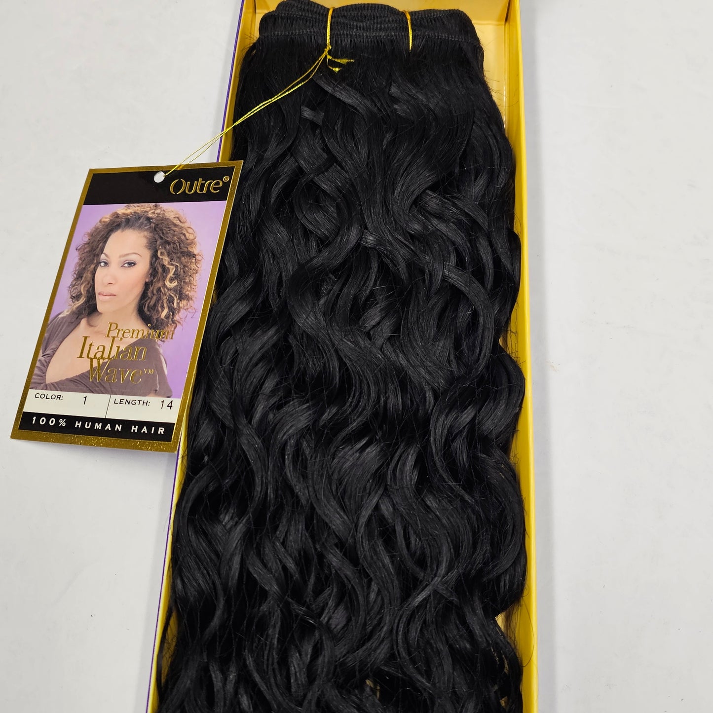 Human hair tangle-free premium italian wave weave; curly sew-in weft. image 2