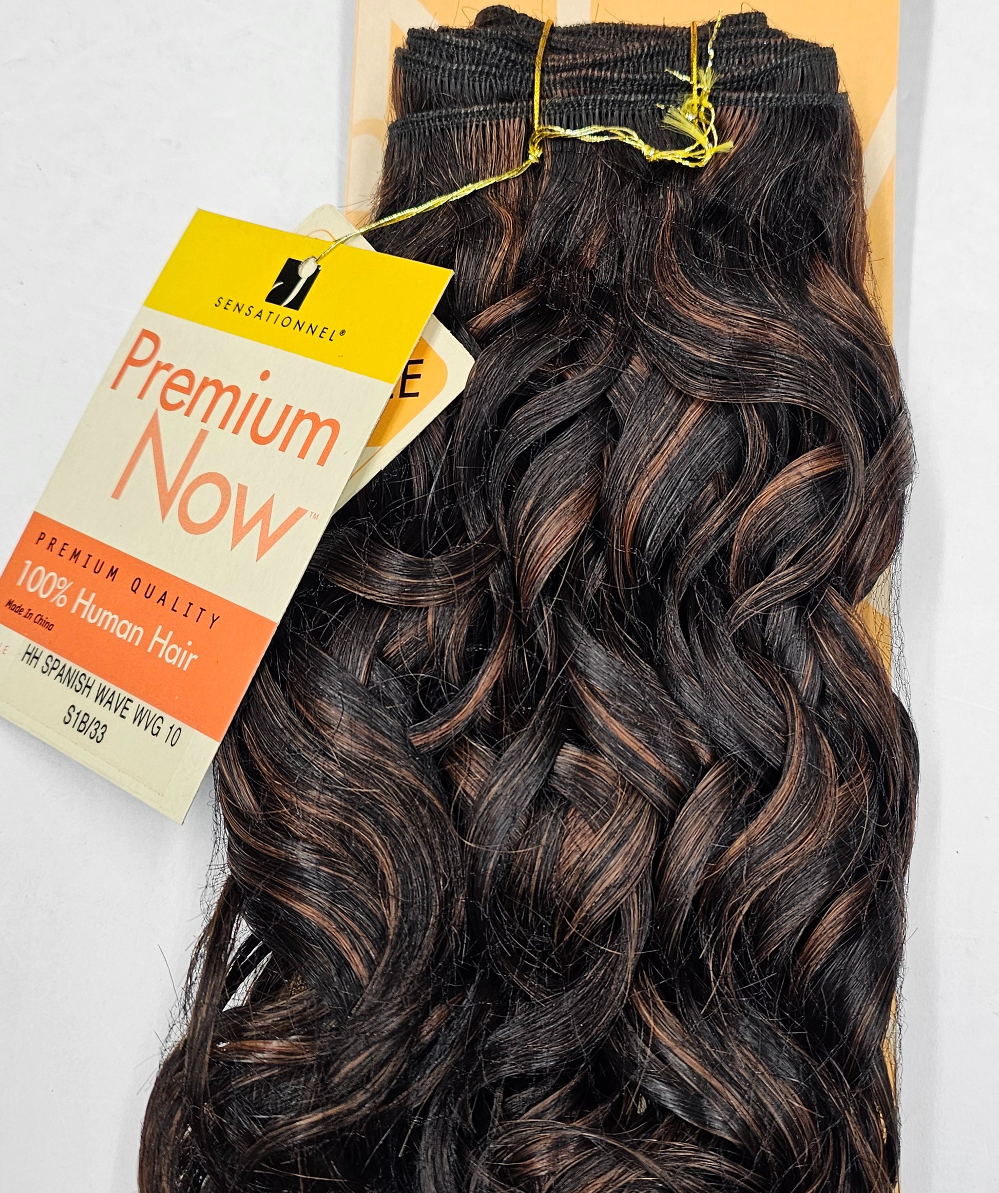 Human hair tangle-free spanish wave weave; curly sew-in weft. image 7