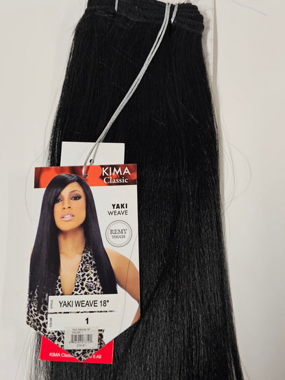 Remy touch human hair yaki weave for sew-in; straight image 1