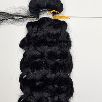 Unprocessed natural human hair weave new bohemian; curly sew-in weft. image 0