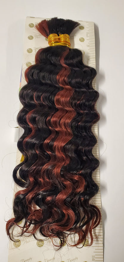 Human hair new deep bulk tangle-free for braiding; curly wet and wavy bulk hair. image 4