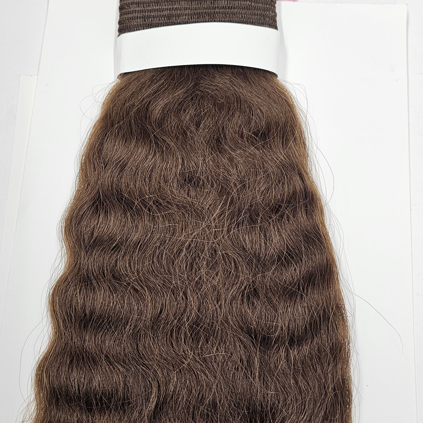 Human hair velvet remi french wave weave; wavy sew-in weft. image 4