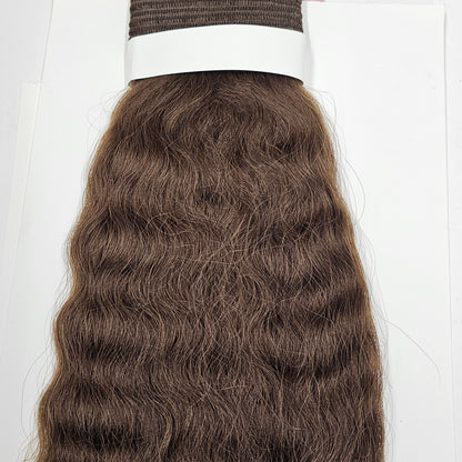 Human hair velvet remi french wave weave; wavy sew-in weft. image 4