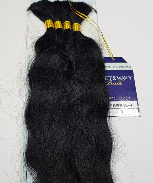 Wet and wavy tangle-free human hair bulk for braiding. image 1