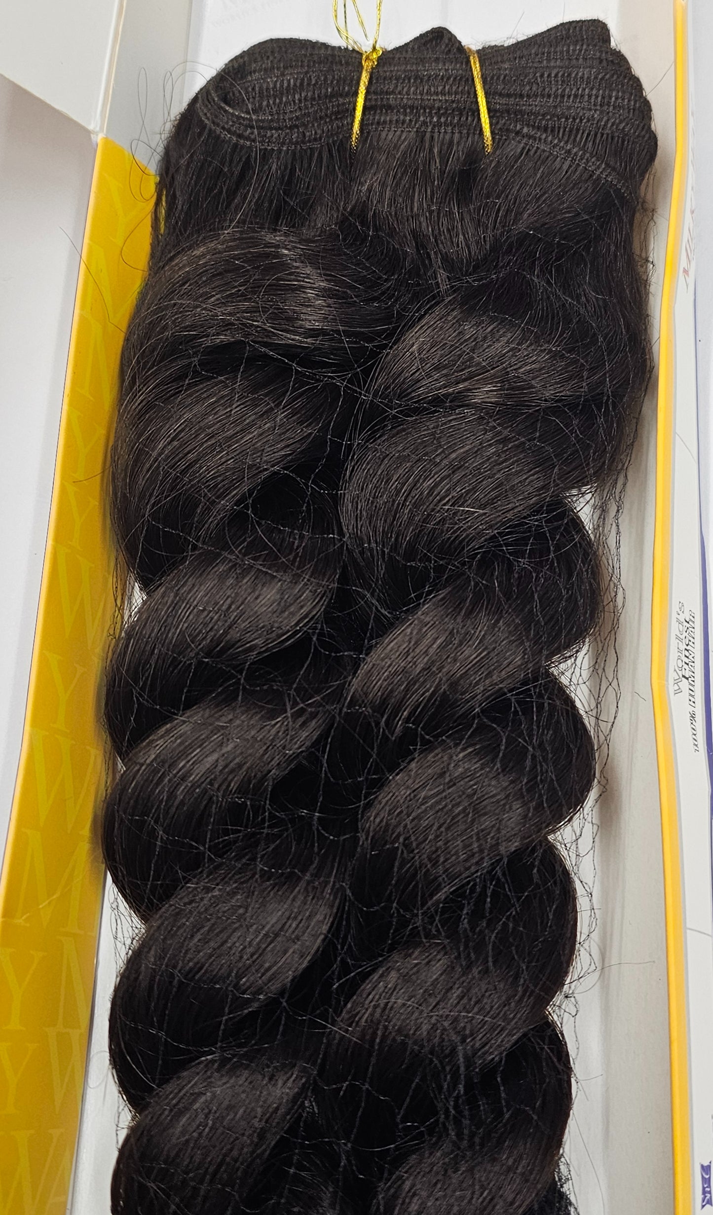 Human hair tangle-free weave french twist; curly sew-in weft. image 4