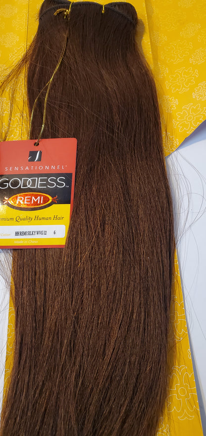 Human hair remi silky weave; straight sew-in weft; Goddess image 6