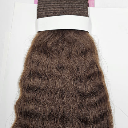 Human hair velvet remi french wave weave; wavy sew-in weft. image 3