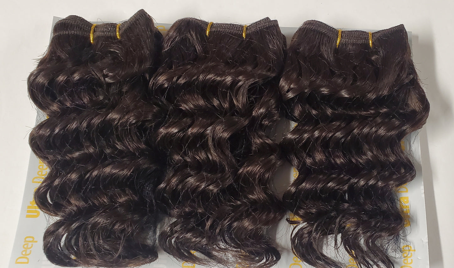Human hair tangle-free weave; ultra deep; 3pcs; curly; wefts; sew-in. image 3