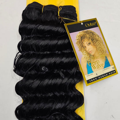 Human hair premium deep wave weave tangle-free; curly sew-in weft. image 2