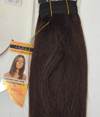 Human hair tangle-free new yaky weave straight; perm yaky sew-in weft. image 1