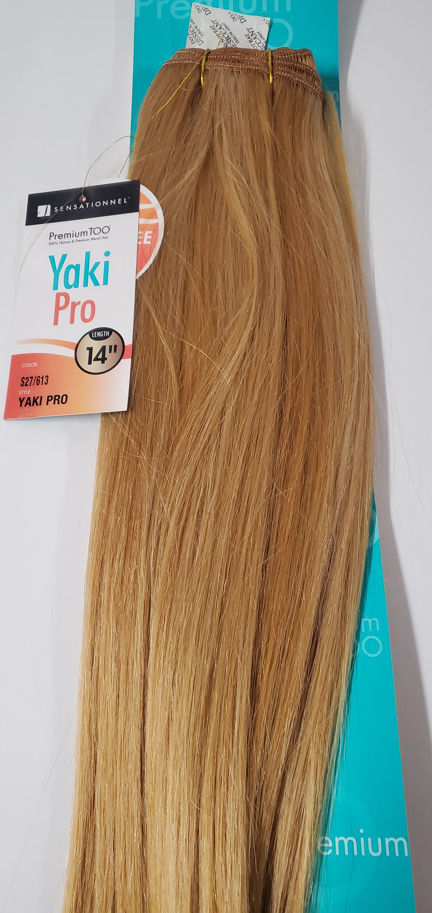 Human hair and premium blend weave; straight sew-in weft image 1