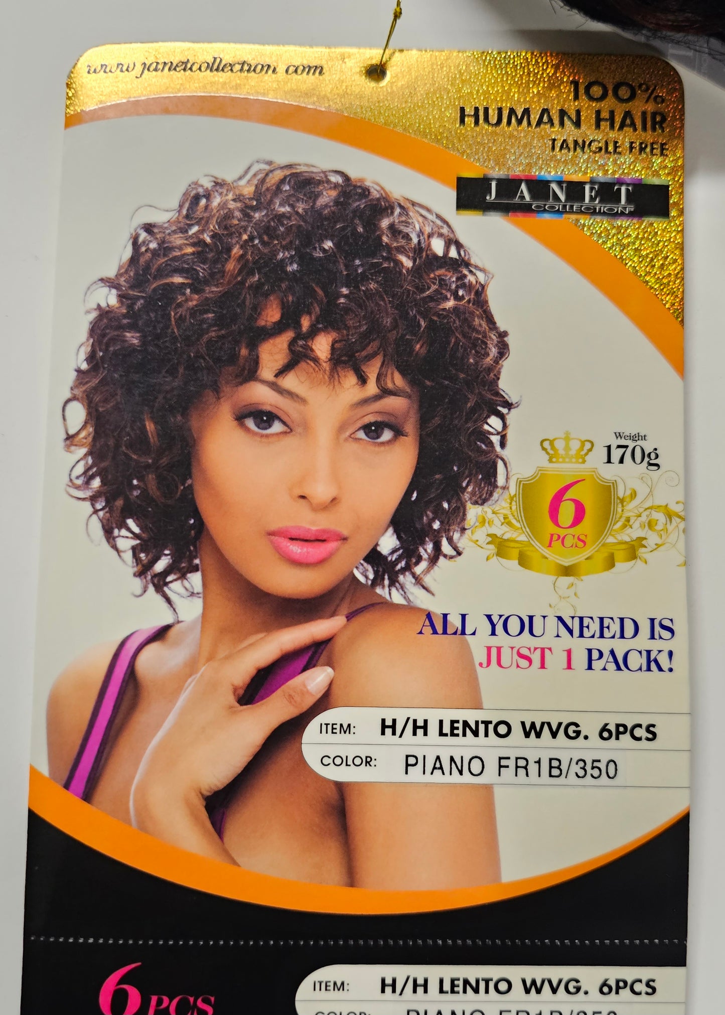 Human hair tangle-free weave; Lento; curly; sew-in; 6pcs. image 0