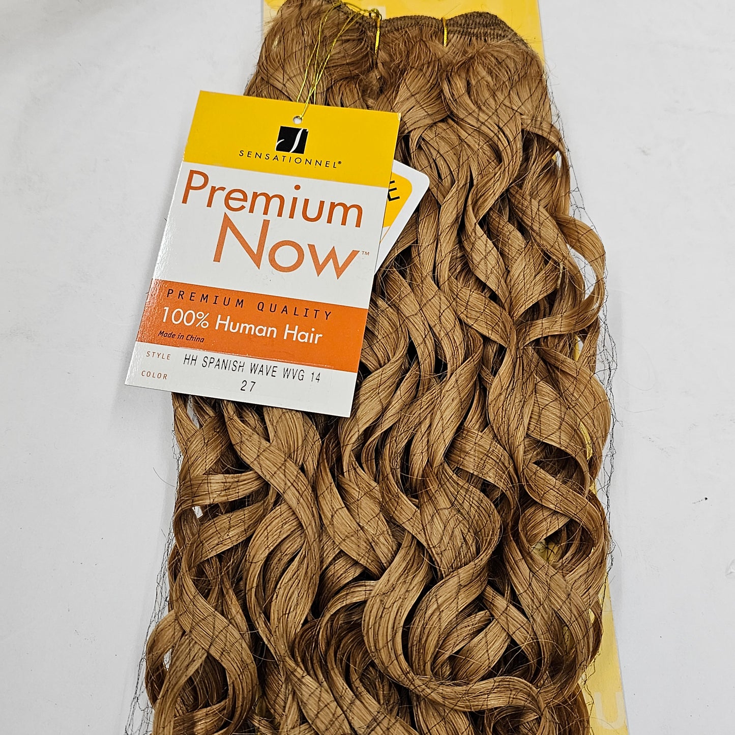Human hair tangle-free spanish wave weave; curly sew-in weft. image 3