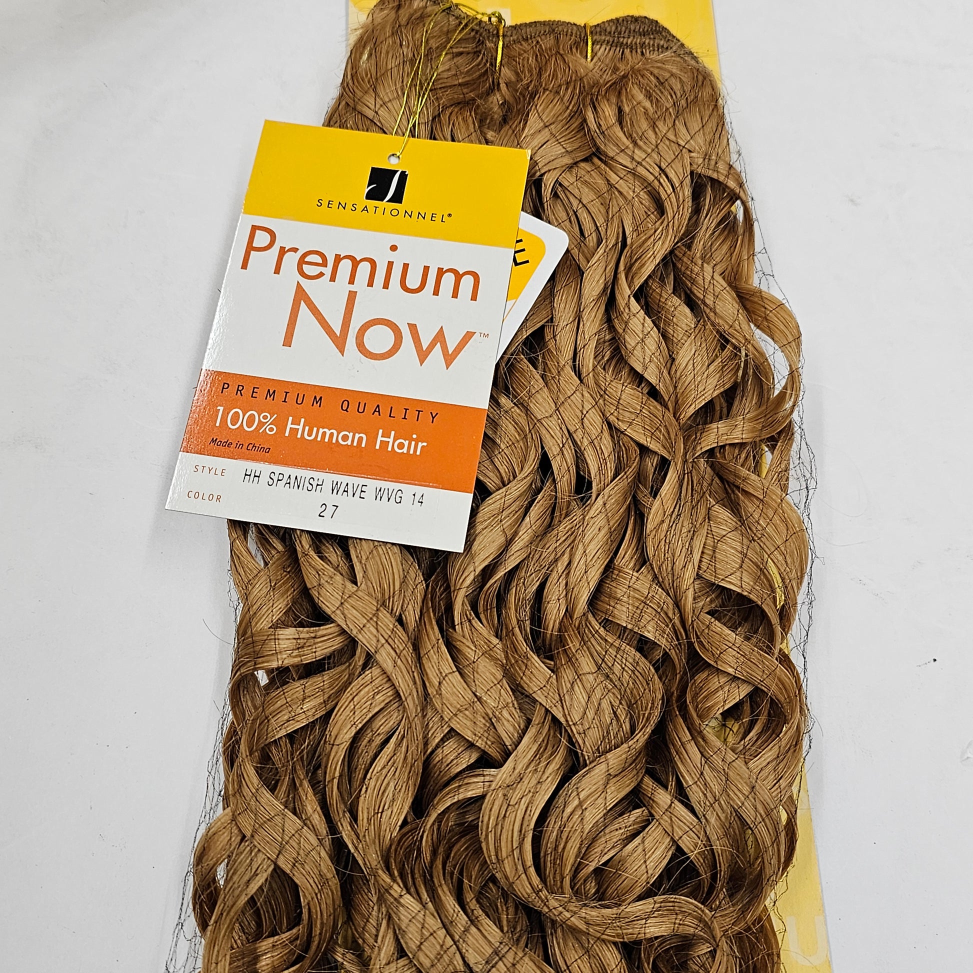 Human hair tangle-free spanish wave weave; curly sew-in weft. image 3