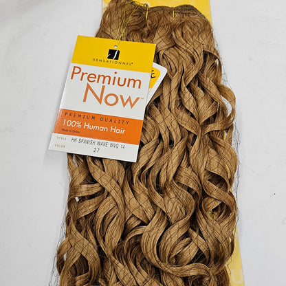 Human hair tangle-free spanish wave weave; curly sew-in weft. image 3