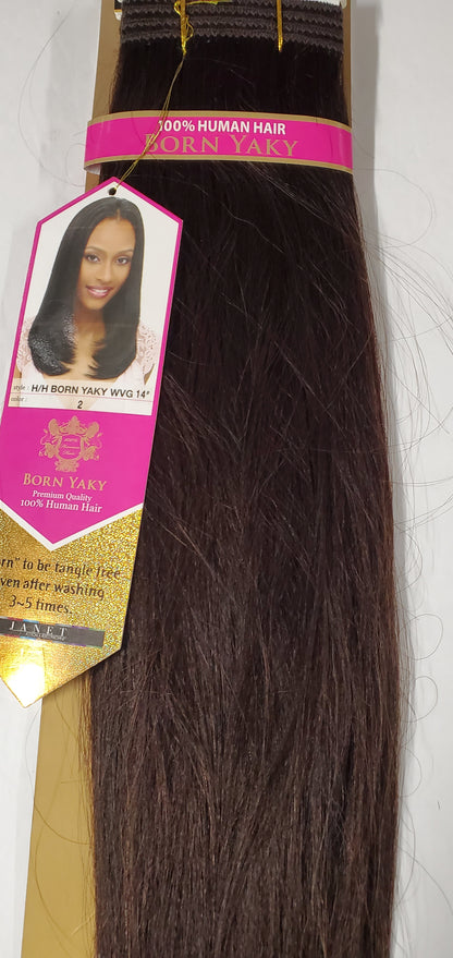 Human hair tangle-free weave born yaky; straight sew-in weft. image 4