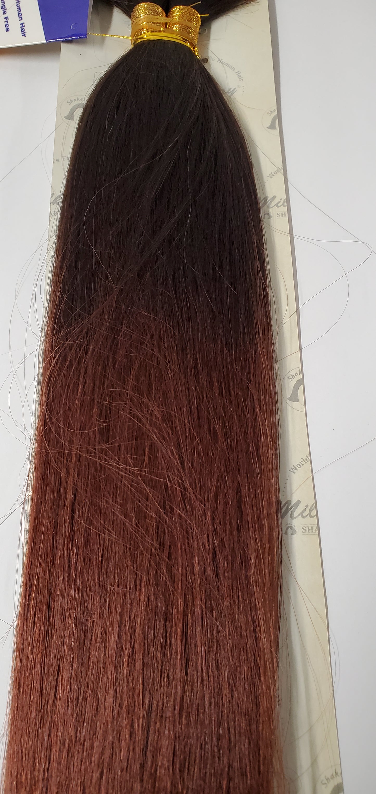 Human hair tangle-free yaki bulk straight for braiding; 16 inch. image 5