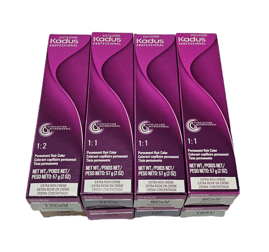 Set of 6 Kadus permanent hair color gel; 2oz; extra rich creme; byWella image 0
