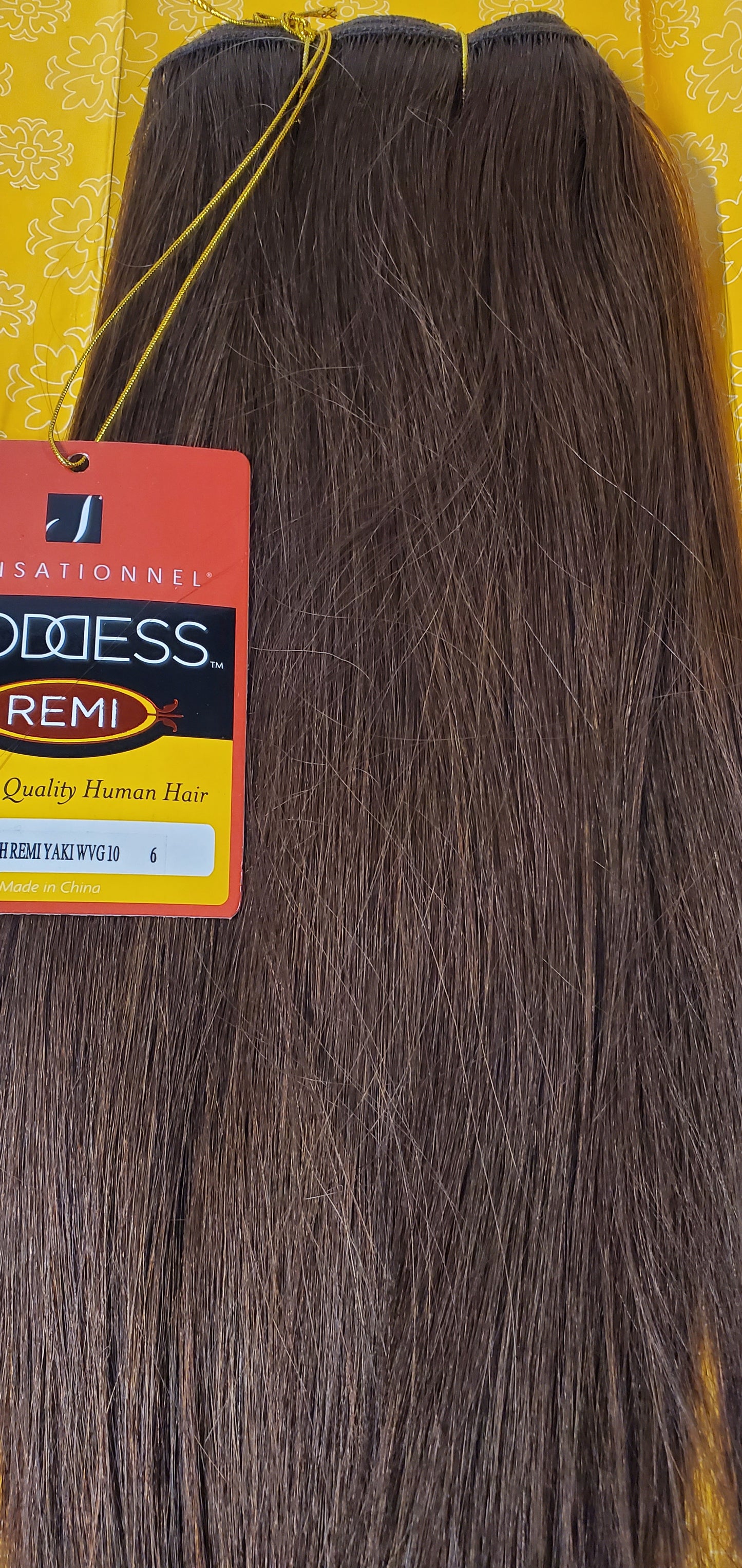 Human hair remi yaki weave; straight sew-in weft; Goddess image 2