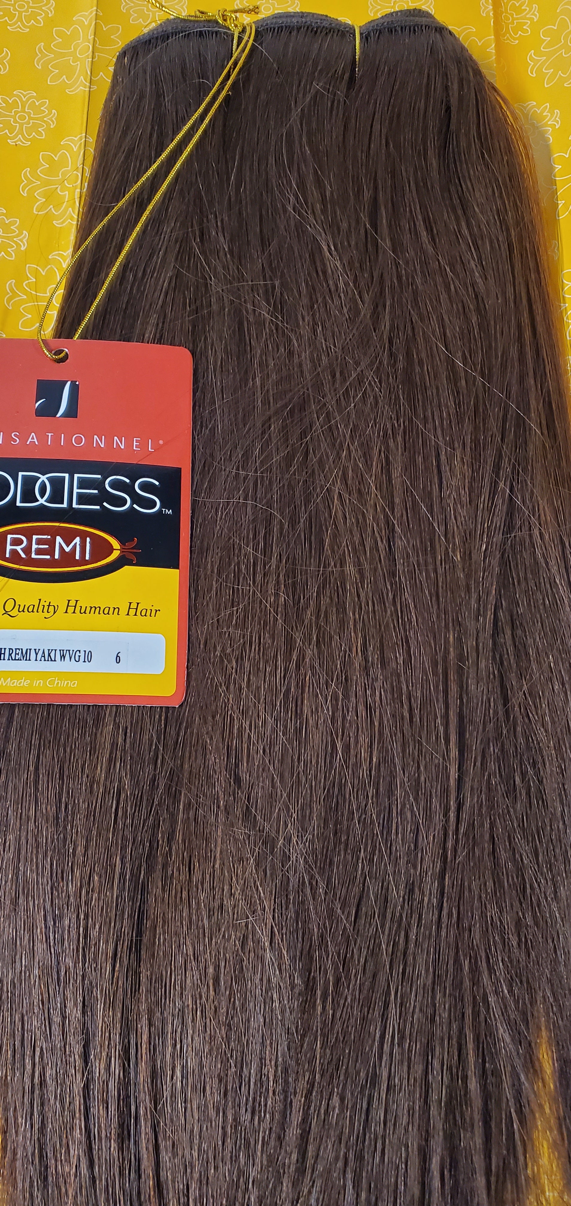 Human hair remi yaki weave; straight sew-in weft; Goddess image 2