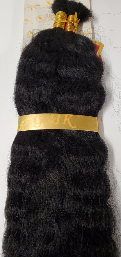 Human hair French refined super bulk tangle-free  wet and wavy for braiding; Jan image 0