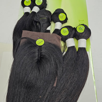 Unprocessed virgin remy hair 7pcs straight sew-in wefts; Brazilian multipack. image 4