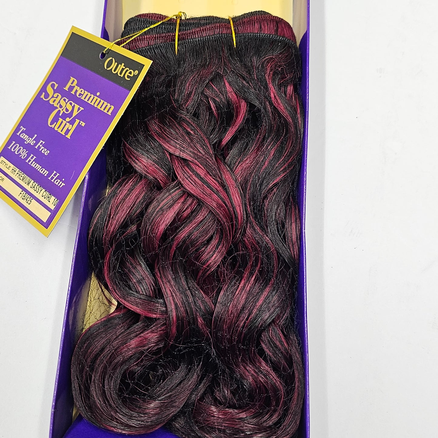 Curly human hair weave tangle-free for sew-in; Premium Sassy curl; wefts. image 0
