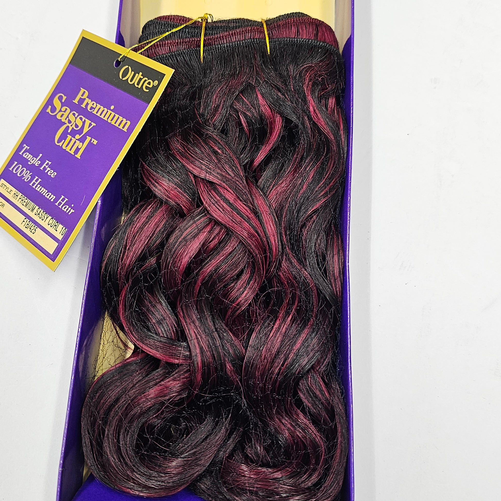 Curly human hair weave tangle-free for sew-in; Premium Sassy curl; wefts. image 0