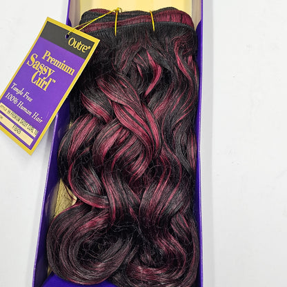 Curly human hair weave tangle-free for sew-in; Premium Sassy curl; wefts. image 0