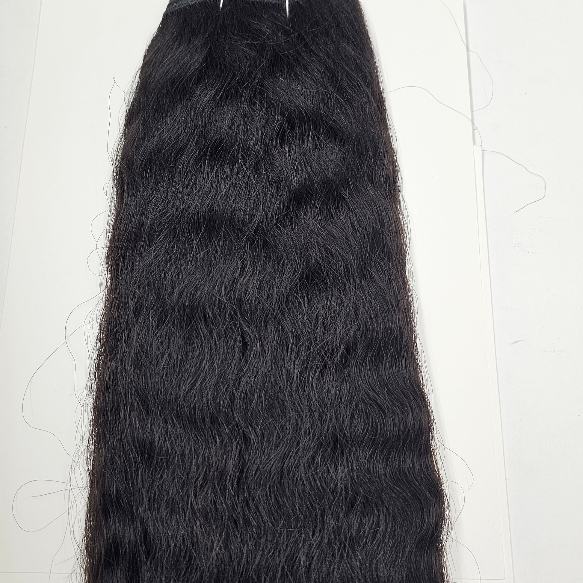 Human hair velvet remi french wave weave; wavy sew-in weft. image 5