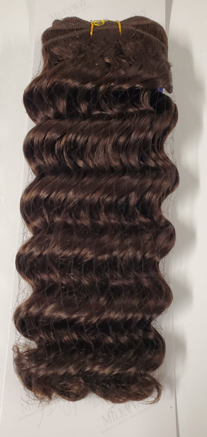 Human hair deep wave weave tangle-free; curly sew-in weft. image 3
