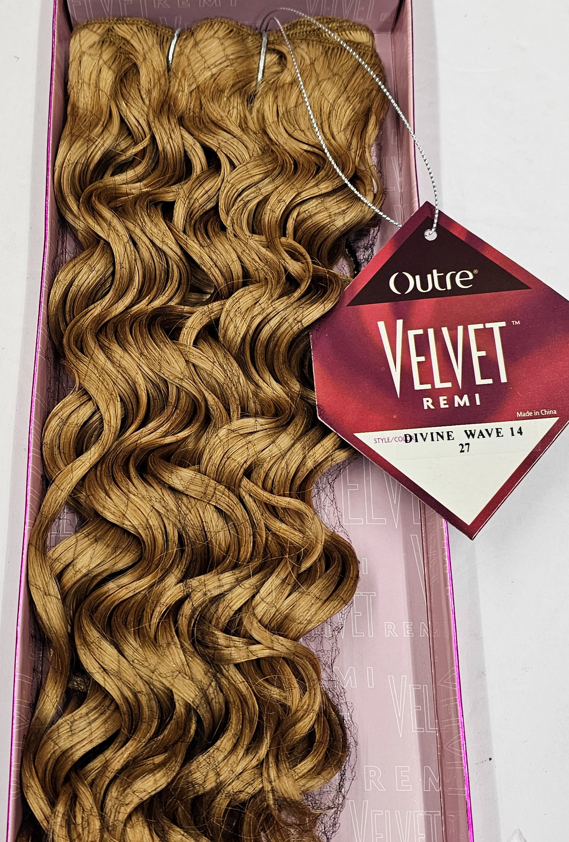 Outre velvet remi human hair weave divine wave; curly sew-in weft. image 10