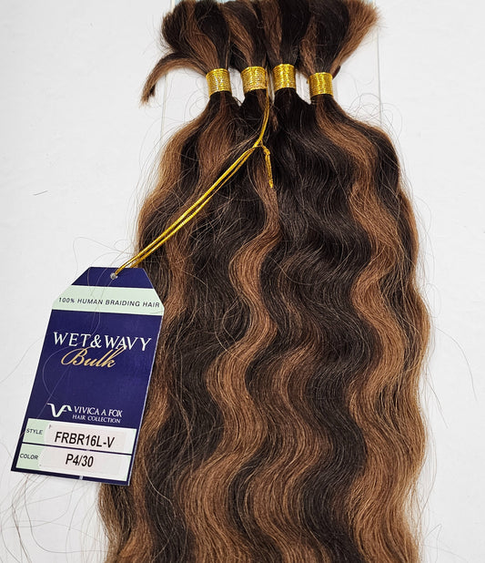 Wet and wavy tangle-free human hair bulk for braiding. image 0