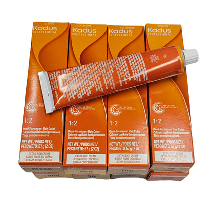 Set of 6 Kadus demi-permanent hair color; extra rich creme; 2oz; for unisex image 0
