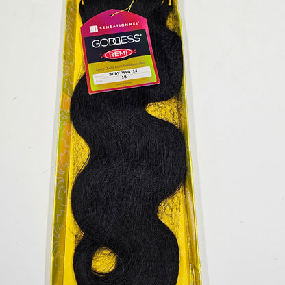 Curly human hair weave tangle-free for sew-in; Goddess remi body wave; wefts image 0