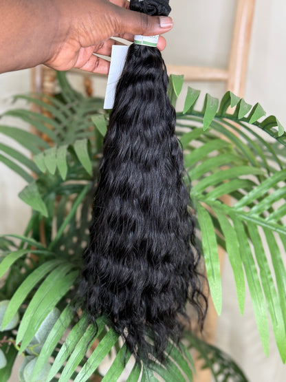 Wet & Wavy wefted human hair bundle for sew-ins - wavy