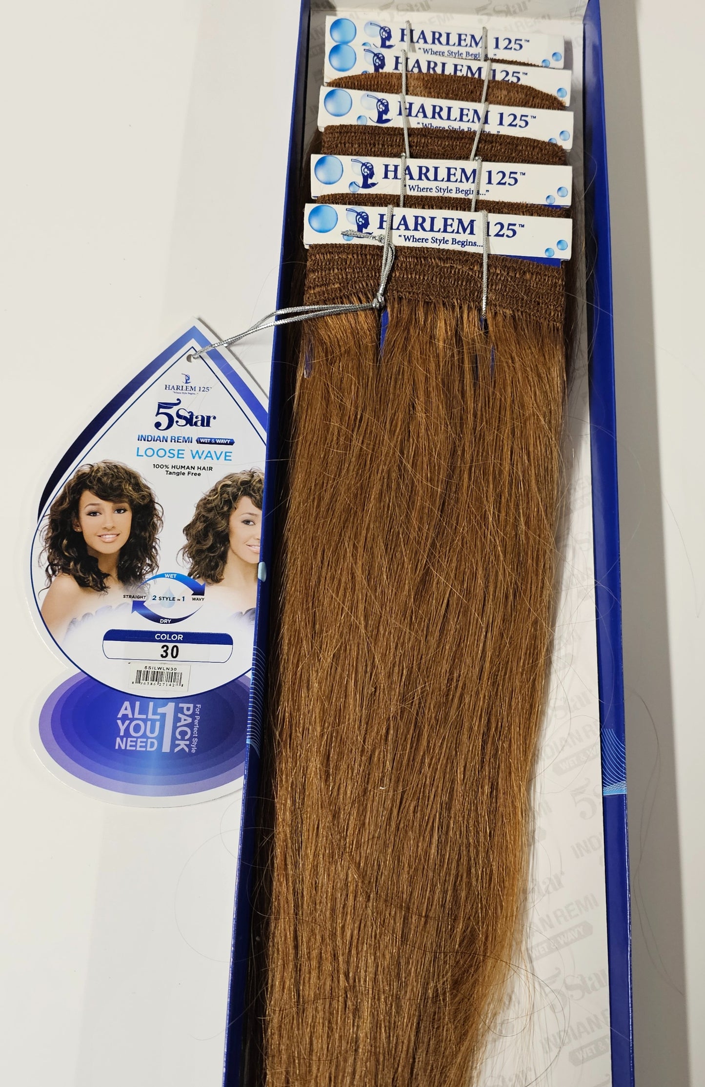 Wet and wavy human hair Indian remi for sew-in; 5 Star; loose wave ; 5pcs; wefts image 2