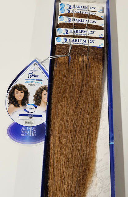 Wet and wavy human hair Indian remi for sew-in; 5 Star; loose wave ; 5pcs; wefts image 2