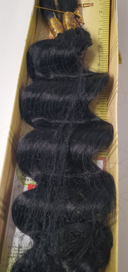 Human hair blended pro-mix Ripple deep bulk; curly hair for braiding. image 0