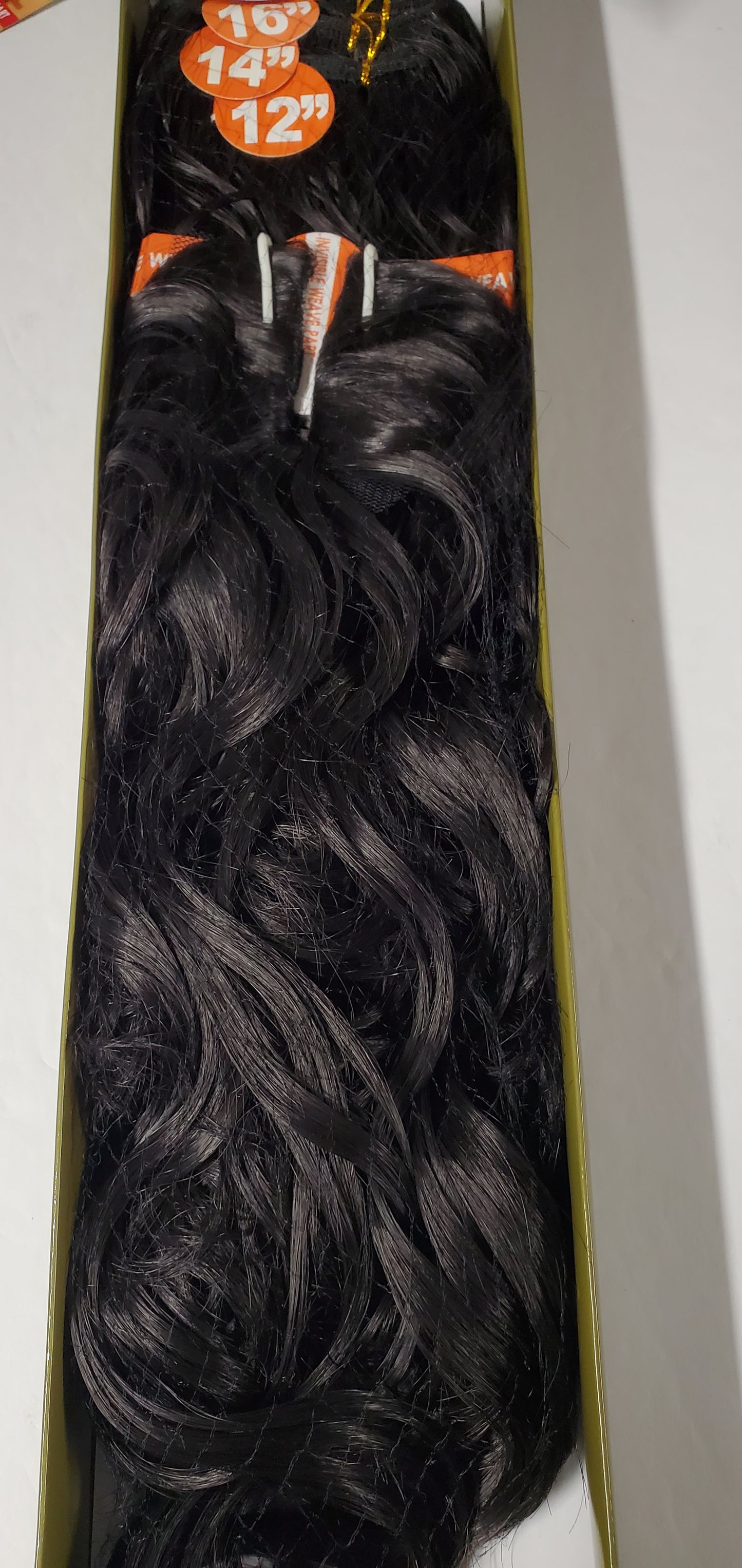 Multi length hair extensions; natural French; curly; weft; sew-in; women image 1