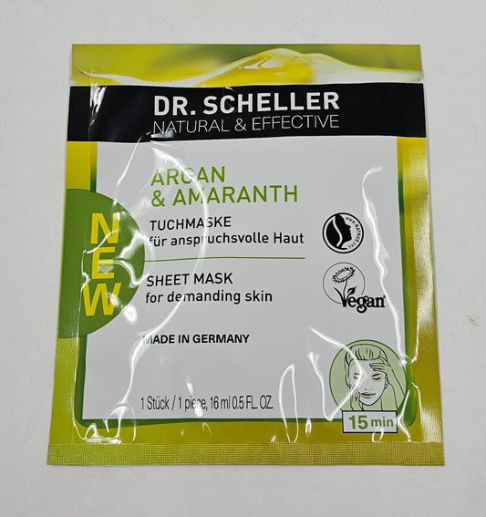 Dr Scheller argan and amaranth anti-wrinkle sheet mask image 1