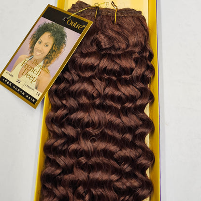 Human hair tangle-free premium french deep wave weave; curly sew-in weft image 2