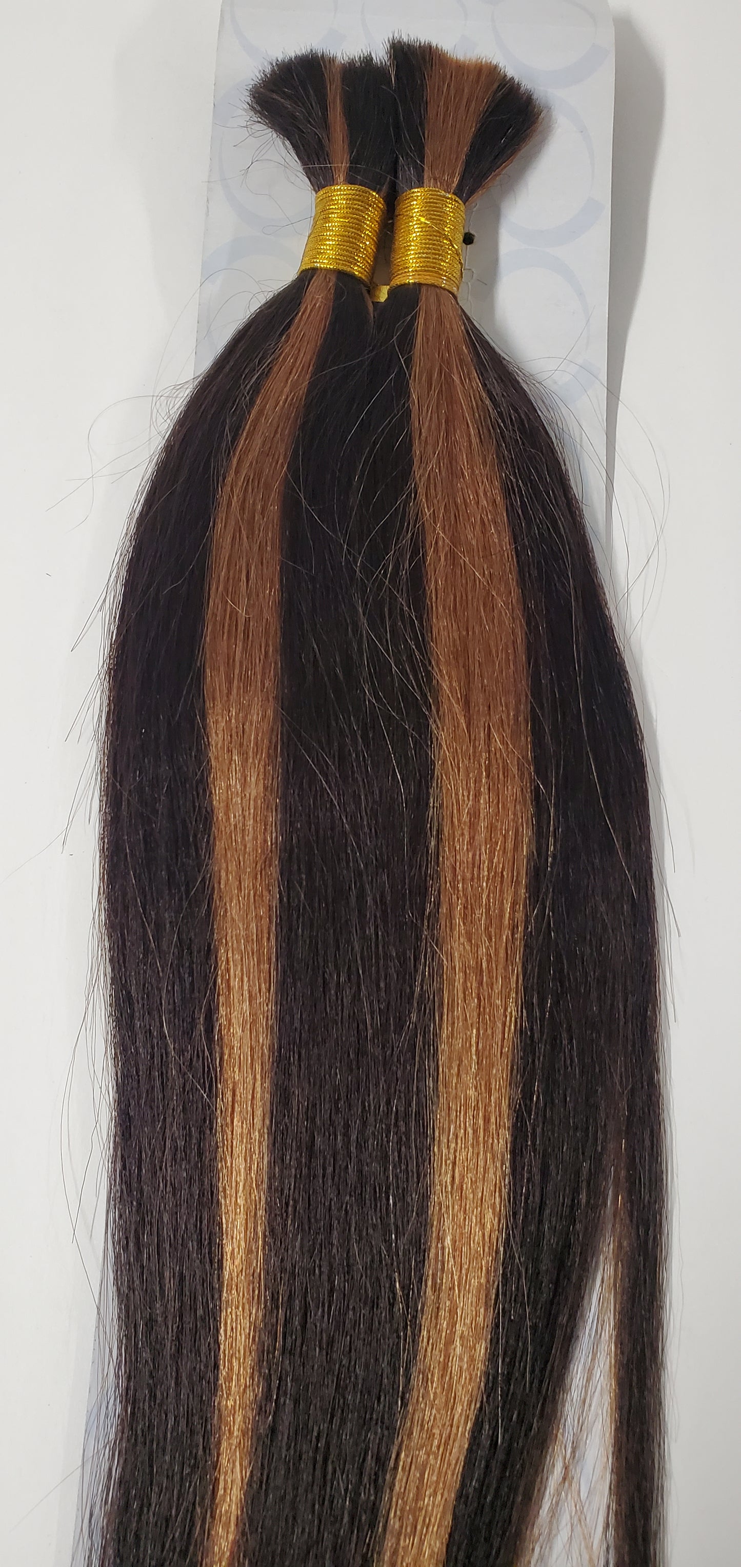 Human hair tangle-free micro perm yaki bulk for braiding; straight. image 2